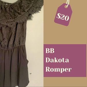 BB Dakota Black Lace Off Shoulder Romper